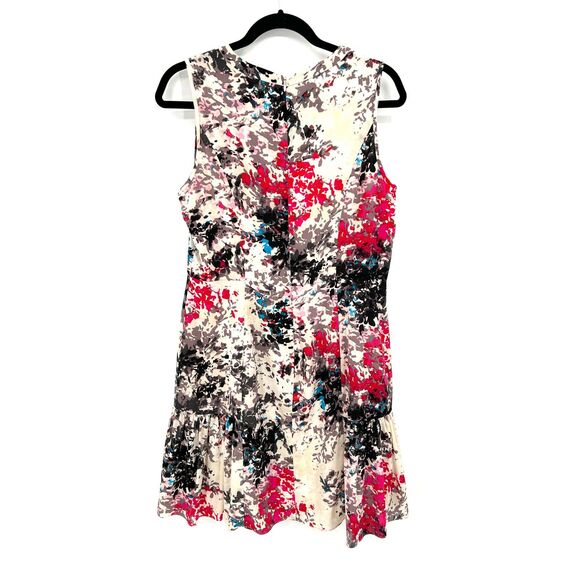 SHOSHANNA Cream, Red, Black Abstract Print Silk Sleeveless Mini Dress Size 10 - Picture 3 of 7